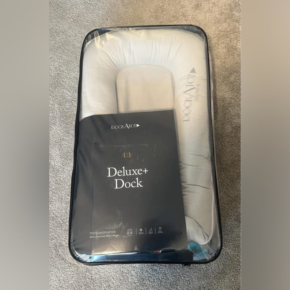 COPY - BRAND NEW, NEVER USED, Deluxe Dock-A-Tot Deluxe , Fog Grey Chambray